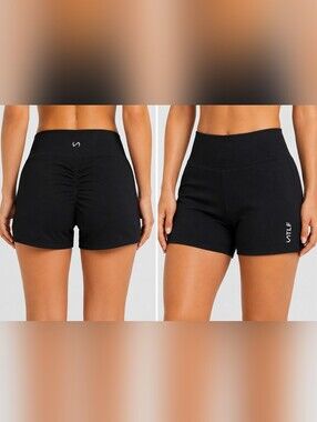 NWOT TLF Apparel Black High-Rise Shorts With Scrunch